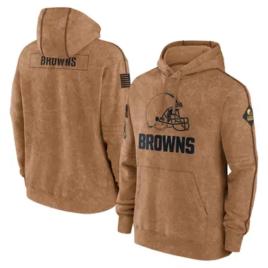 Men's Nike Cleveland Browns 2023 Salute to Service Club Pullover Hoodie - Brown