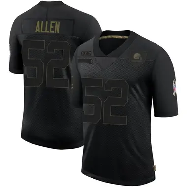 Men's Nike Cleveland Browns Brian Allen 2020 Salute To Service Jersey - Black Limited