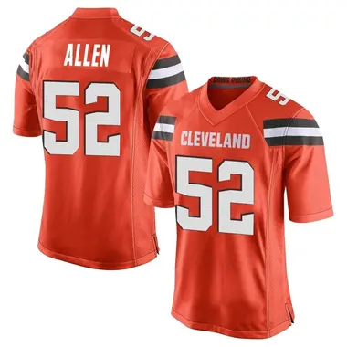 Men's Nike Cleveland Browns Brian Allen Alternate Jersey - Orange Game