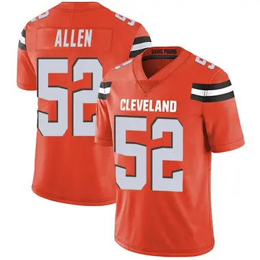 Men's Nike Cleveland Browns Brian Allen Alternate Vapor Untouchable Jersey - Orange Limited