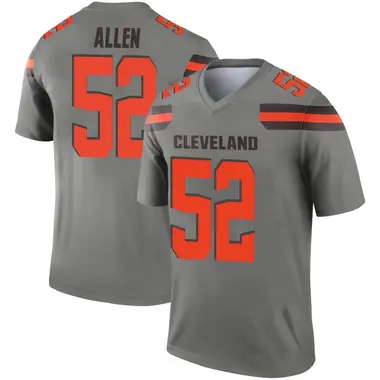 Men's Nike Cleveland Browns Brian Allen Inverted Silver Jersey - Legend