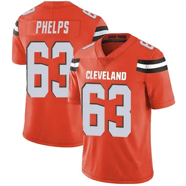 Men's Nike Cleveland Browns Lonnie Phelps Alternate Vapor Untouchable Jersey - Orange Limited