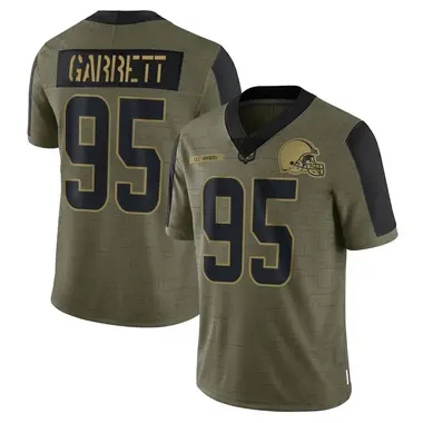 Limited Men's Myles Garrett Brown Jersey - #95 Football Cleveland Browns  100th Season Rush Vapor Untouchable Size 40/M