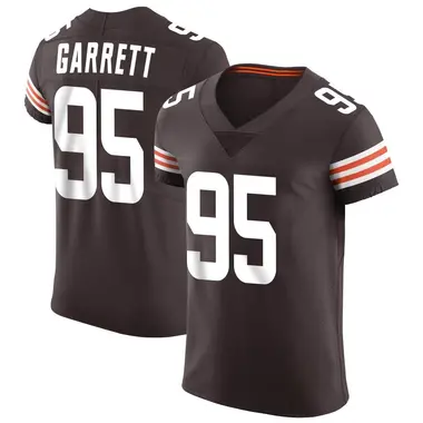 Elite Men's Myles Garrett White Road Jersey - #95 Football