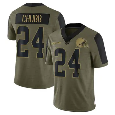 Limited Men's Nick Chubb Brown Jersey - #24 Football Cleveland Browns 100th  Season Rush Vapor Untouchable