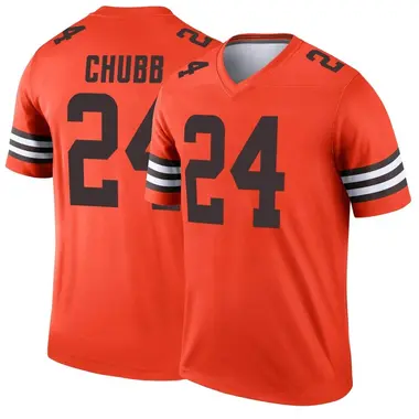 Limited Men's Nick Chubb White Road Jersey - #24 Football Cleveland Browns  100th Season Vapor Untouchable Size 40/M