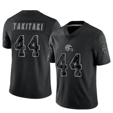 Limited Men's Sione Takitaki Gray Jersey - #44 Football Cleveland Browns  Inverted Legend