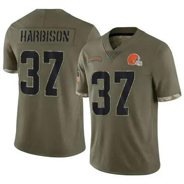 Men's Nike Cleveland Browns Tre Harbison 2022 Salute To Service Jersey - Olive Limited