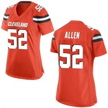 Women's Nike Cleveland Browns Brian Allen Alternate Jersey - Orange Game