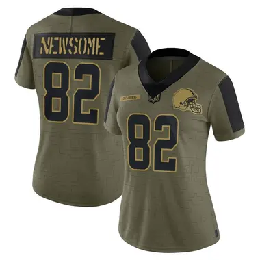 Women's Nike Cleveland Browns Ozzie Newsome 2021 Salute To Service Jersey - Olive Limited