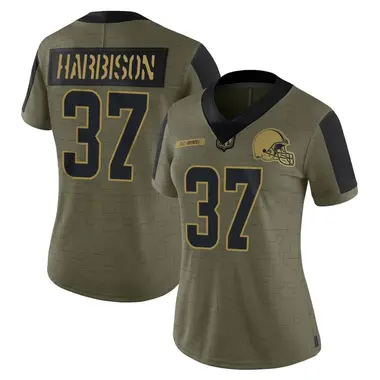 Women's Nike Cleveland Browns Tre Harbison 2021 Salute To Service Jersey - Olive Limited